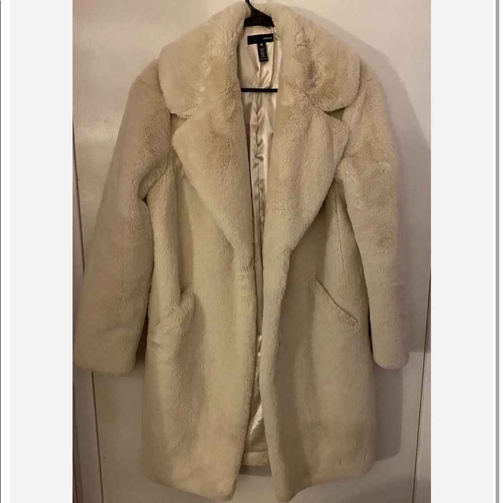 Aqua Faux Fur Coat